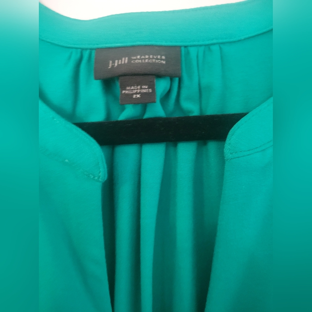 J. Jill Green Gown with Cowl Neck and Dolman Sleeves - Picture 2 of 2